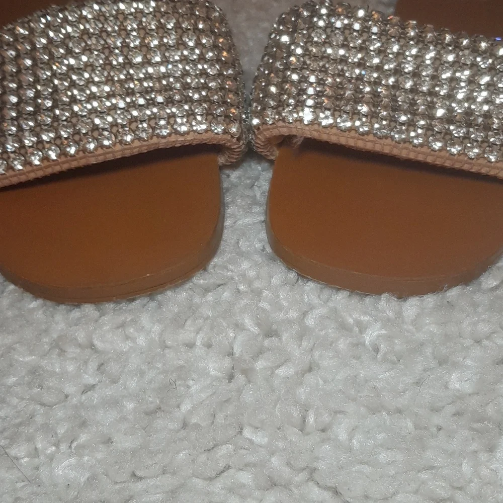 STEVE MADDEN Heather Blingy Sandal Slides Size 8.5 - Picture 7 of 17